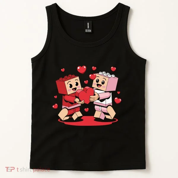 Master Builder Block Brick Building Couple Valentines Day Tank Top