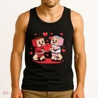 Master Builder Block Brick Building Couple Valentines Day Tank Top thumb 3
