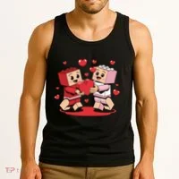 Master Builder Block Brick Building Couple Valentines Day Tank Top thumb 3