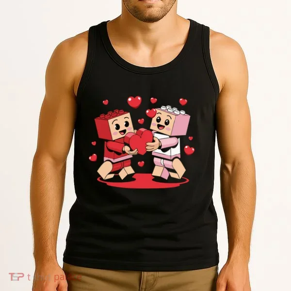Master Builder Block Brick Building Couple Valentines Day Tank Top