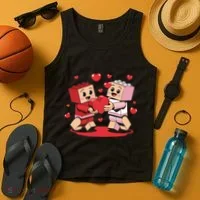 Master Builder Block Brick Building Couple Valentines Day Tank Top thumb 4