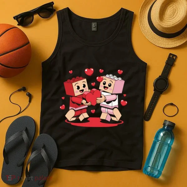 Master Builder Block Brick Building Couple Valentines Day Tank Top