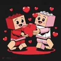 Master Builder Block Brick Building Couple Valentines Day Tank Top thumb 6