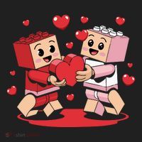 Master Builder Block Brick Building Couple Valentines Day Golf Towel thumb 3