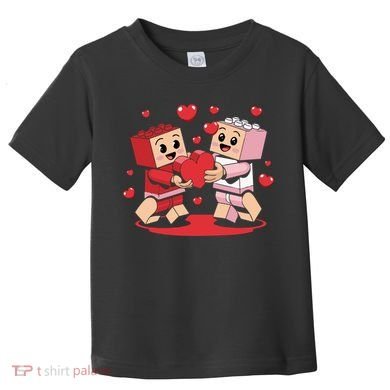 Master Builder Block Brick Building Couple Valentines Day Toddler T-Shirt
