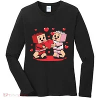 Master Builder Block Brick Building Couple Valentines Day Women's Long Sleeve Shirt thumb 0