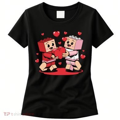 Master Builder Block Brick Building Couple Valentines Day Women's T-Shirt
