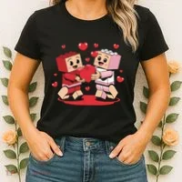 Master Builder Block Brick Building Couple Valentines Day Women's T-Shirt thumb 2