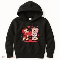 Master Builder Block Brick Building Couple Valentines Day Kids Hoodie thumb 0