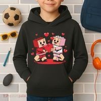 Master Builder Block Brick Building Couple Valentines Day Kids Hoodie thumb 2