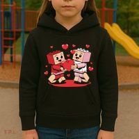 Master Builder Block Brick Building Couple Valentines Day Kids Hoodie thumb 3