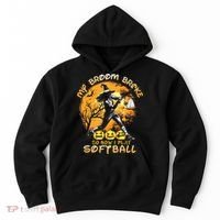 My Broom Broke So Now I Play Softball Baseball Halloween Hoodie thumb 0