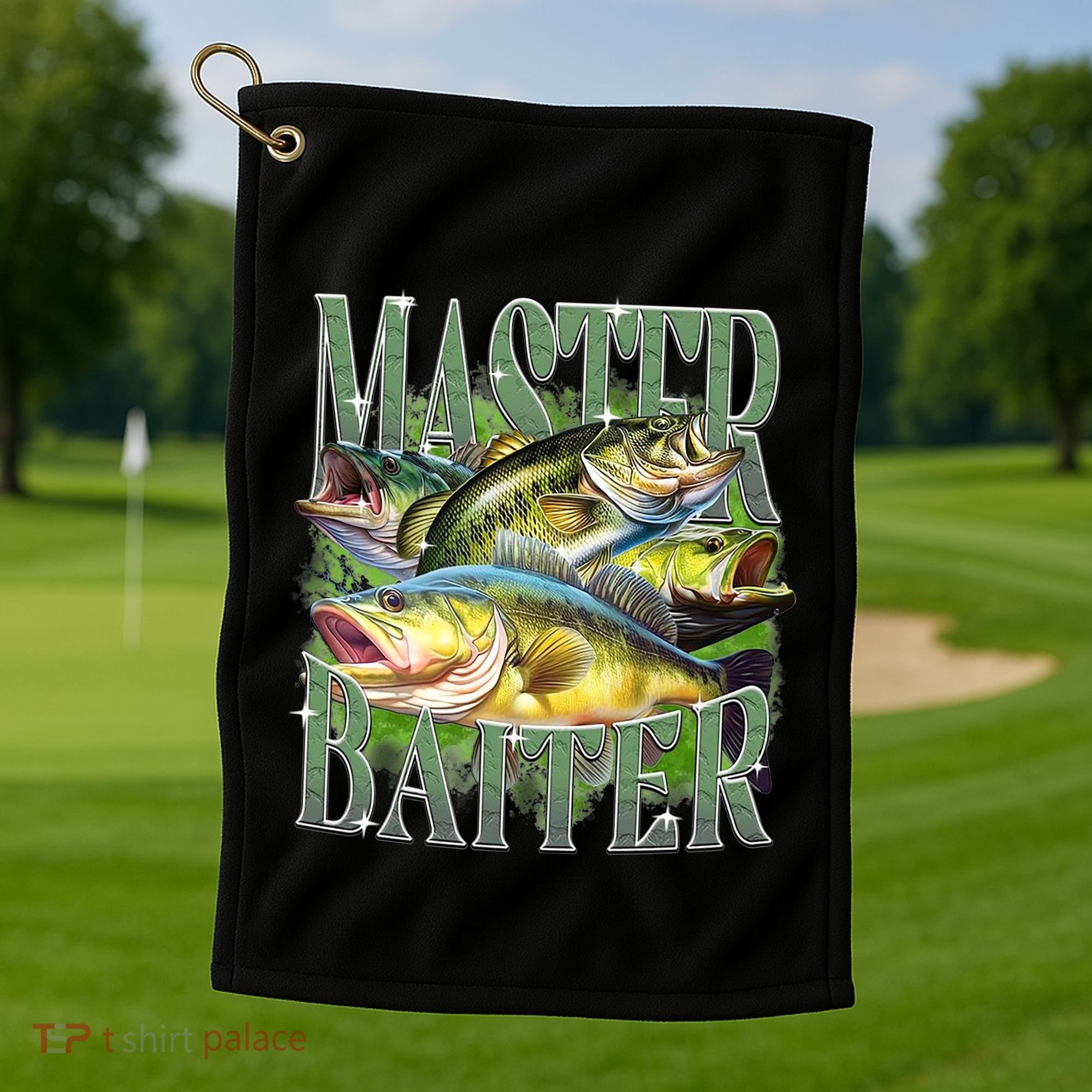 Master Baiter Bass Fishing Golf Towel