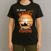 My Broom Broke So Now I Go Fishing T-Shirt thumb 4