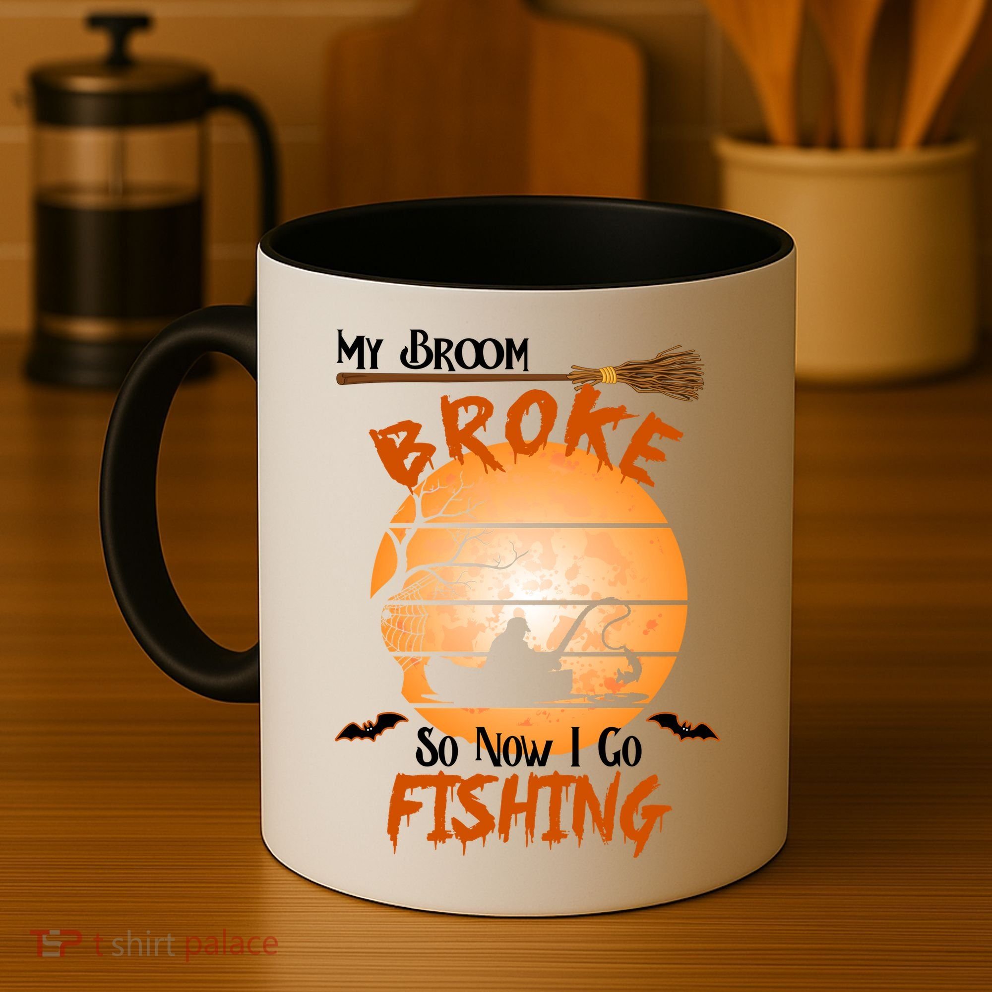 My Broom Broke So Now I Go Fishing Coffee Mug