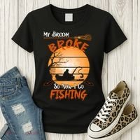 My Broom Broke So Now I Go Fishing Women's T-Shirt thumb 3