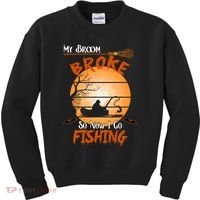 My Broom Broke So Now I Go Fishing Kids Sweatshirt thumb 0