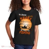 My Broom Broke So Now I Go Fishing Kids T-Shirt thumb 2