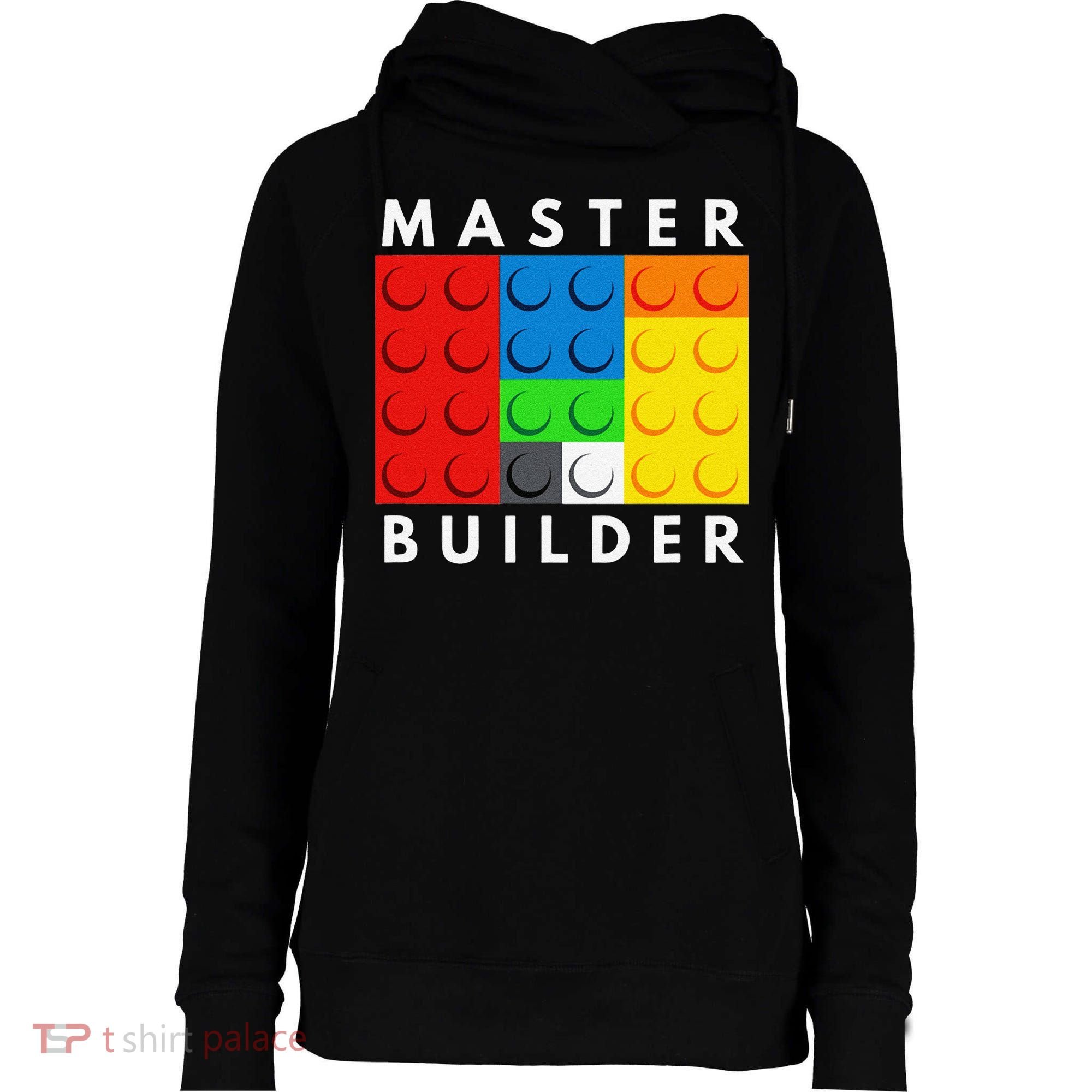 Master Builder Building Blocks Brick Builders Toys Present Womens Funnel Neck Pullover Hood
