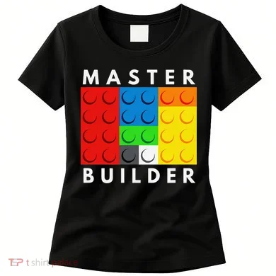 Master Builder Building Blocks Brick Builders Toys Present Women's T-Shirt