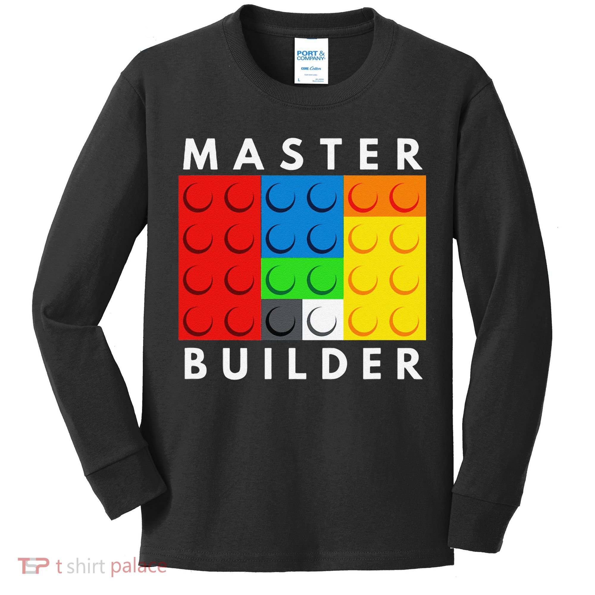 Master Builder Building Blocks Brick Builders Toys Present Kids Long Sleeve Shirt