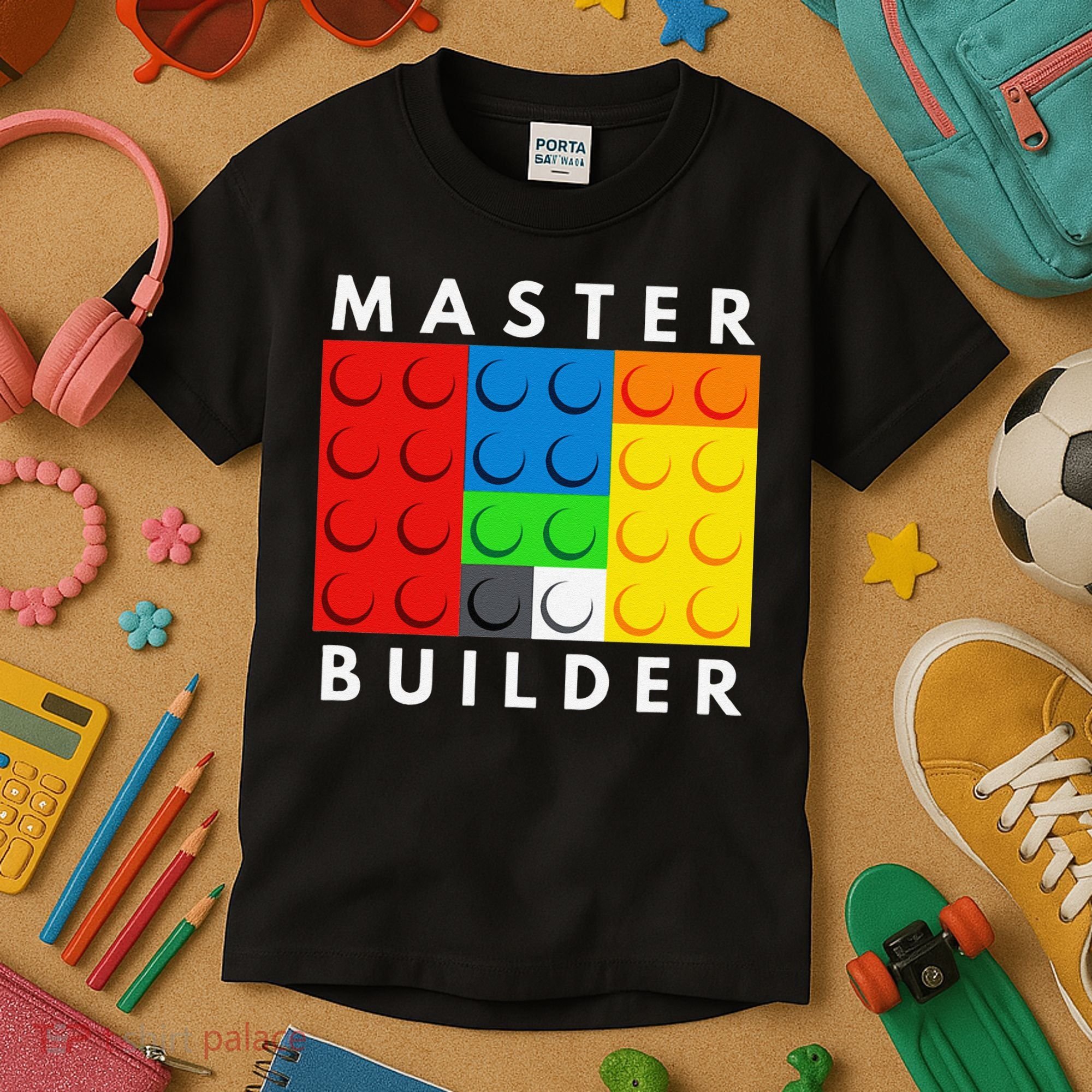 Master Builder Building Blocks Brick Builders Toys Present Kids T-Shirt