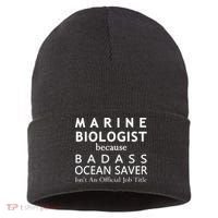 Marine Biologist Because Ocean Saver Funny Gift Sustainable Knit Beanie thumb 0