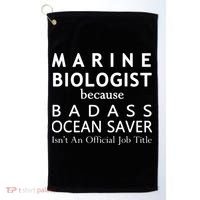 Marine Biologist Because Ocean Saver Funny Gift Golf Towel thumb 0