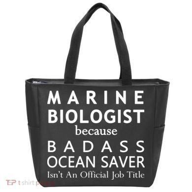 Marine Biologist Because Ocean Saver Funny Gift Tote Bag
