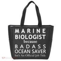 Marine Biologist Because Ocean Saver Funny Gift Tote Bag thumb 0