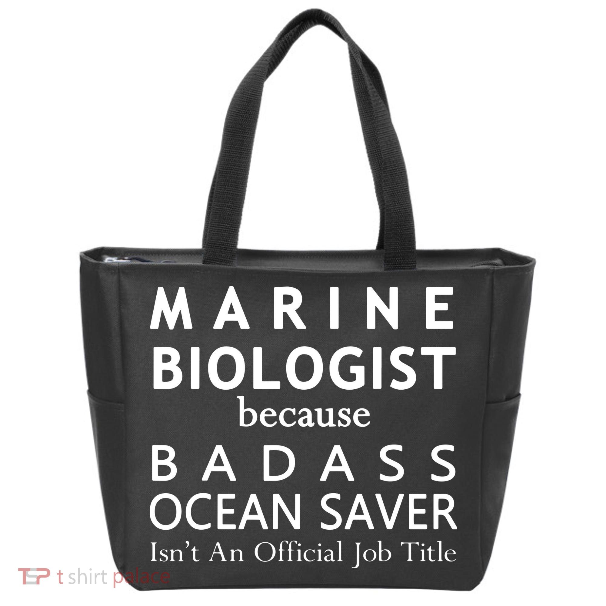 Marine Biologist Because Ocean Saver Funny Gift Tote Bag