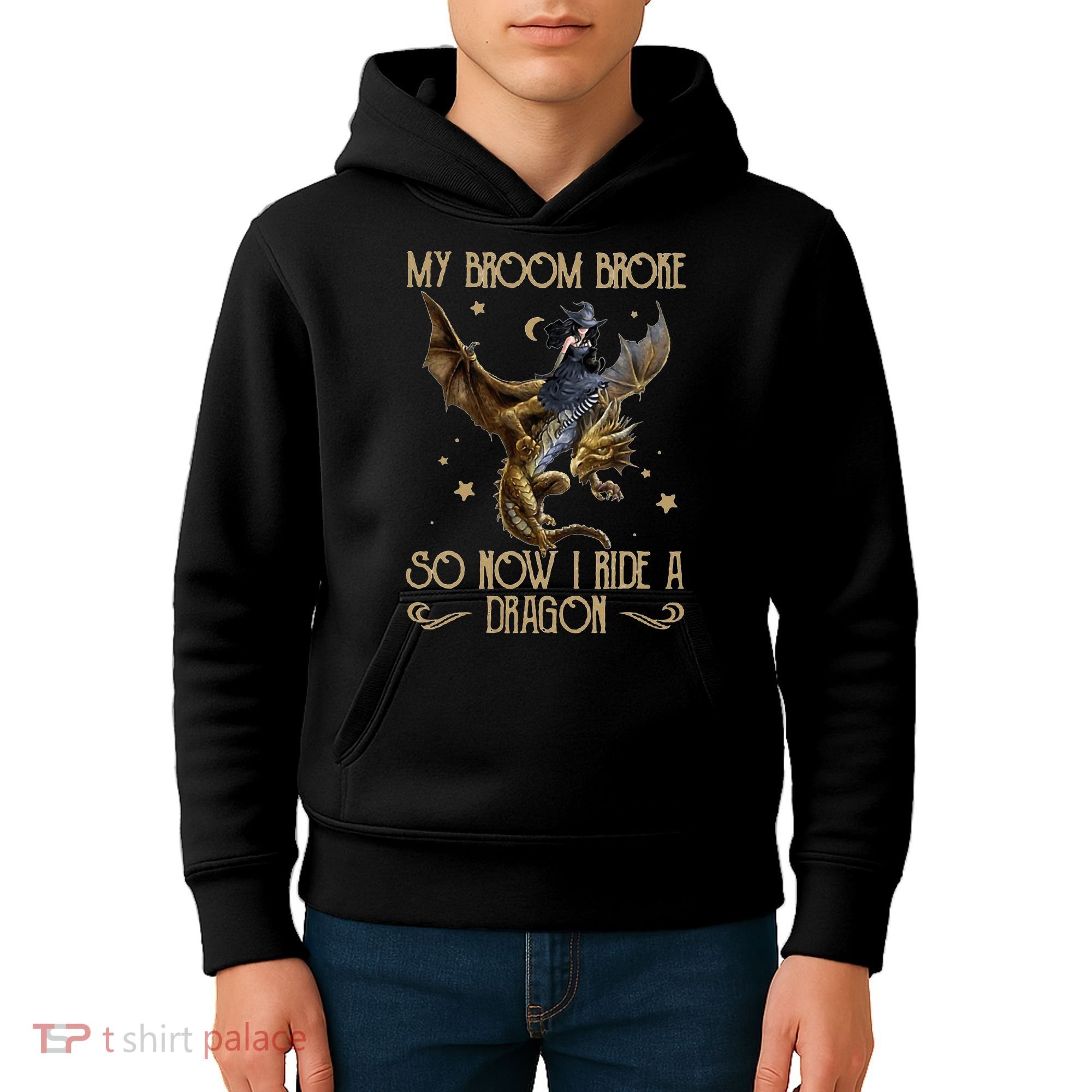 My Broom Broke So Now I Ride A Dragon Kids Hoodie