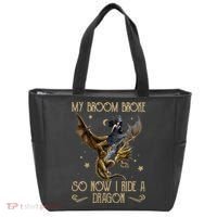 My Broom Broke So Now I Ride A Dragon Tote Bag thumb 0