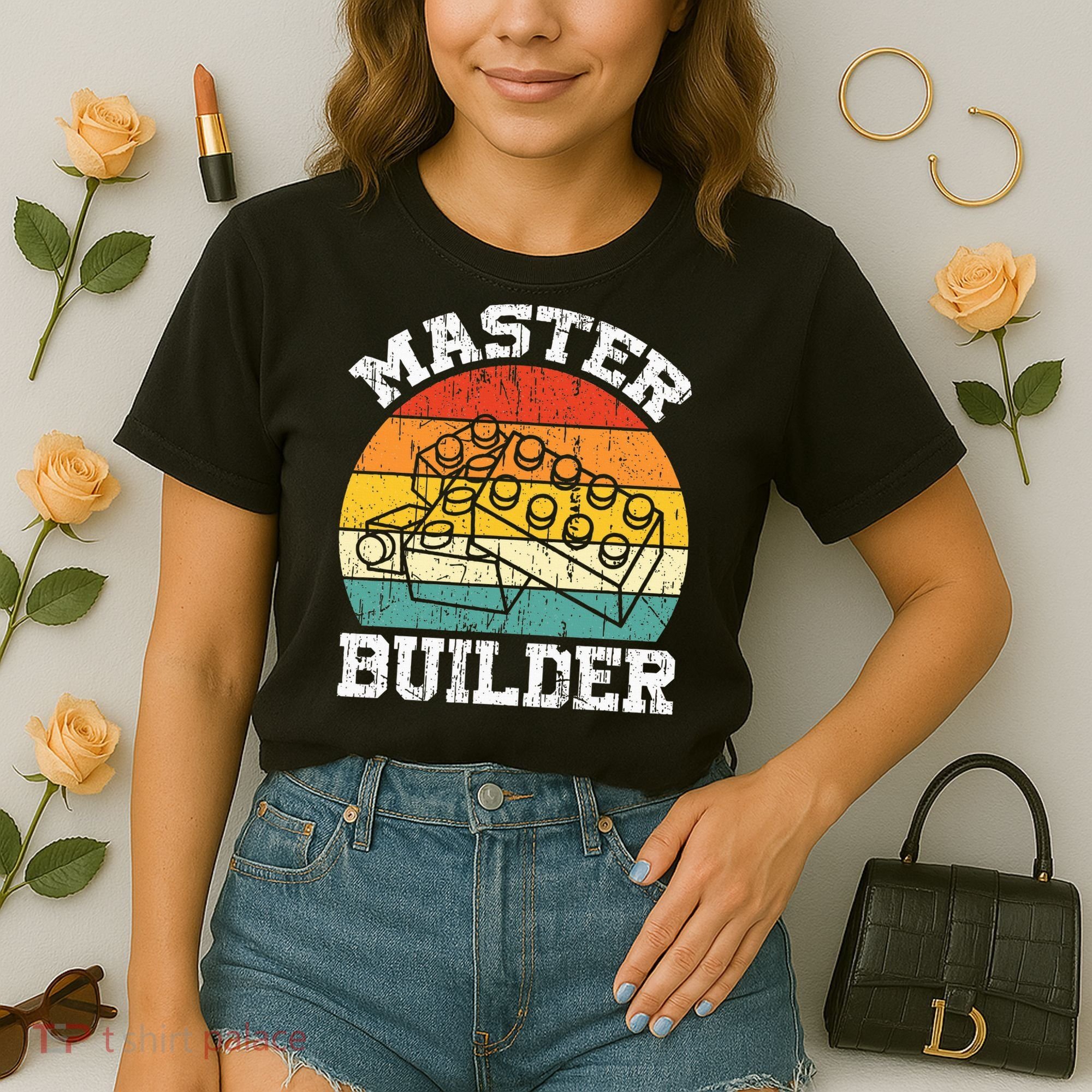 Master Builder Building Blocks Brick Toy Master Builder Comfort Colors Boxy T-Shirt