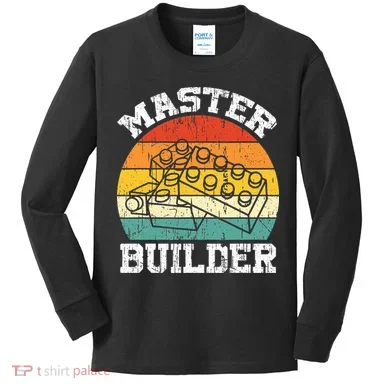 Master Builder Building Blocks Brick Toy Master Builder Kids Long Sleeve Shirt