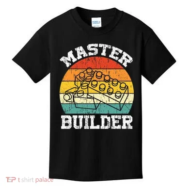 Master Builder Building Blocks Brick Toy Master Builder Kids T-Shirt