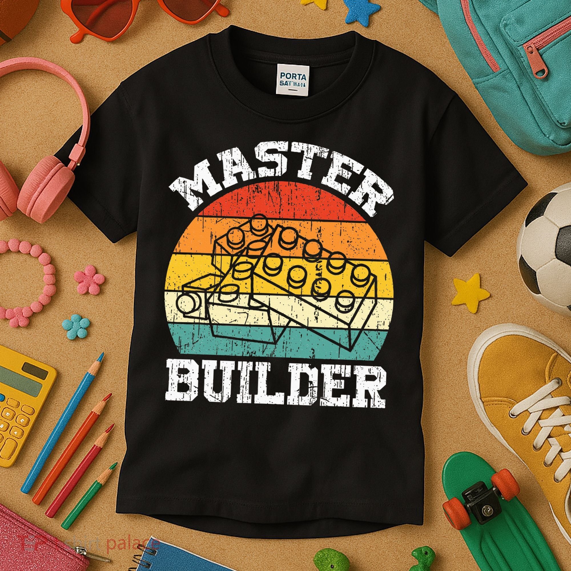 Master Builder Building Blocks Brick Toy Master Builder Kids T-Shirt