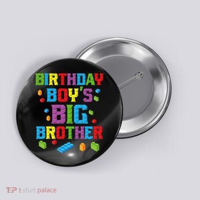 Master Builder Birthday BigBrother Building Blocks Button