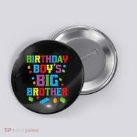 Master Builder Birthday BigBrother Building Blocks Button thumb 0