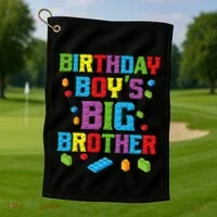 Master Builder Birthday BigBrother Building Blocks Golf Towel thumb 1