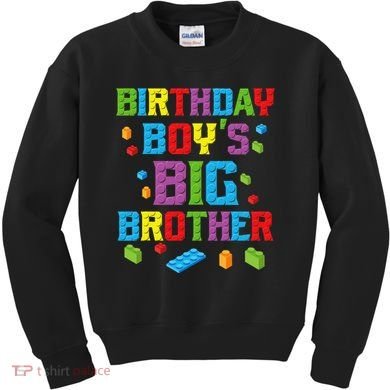 Master Builder Birthday BigBrother Building Blocks Kids Sweatshirt