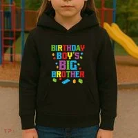 Master Builder Birthday BigBrother Building Blocks Kids Hoodie thumb 3