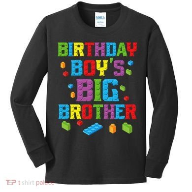 Master Builder Birthday BigBrother Building Blocks Kids Long Sleeve Shirt
