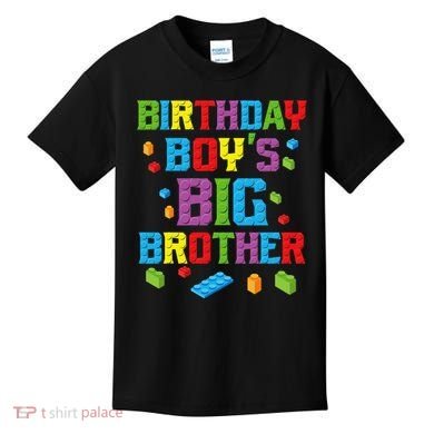 Master Builder Birthday BigBrother Building Blocks Kids T-Shirt
