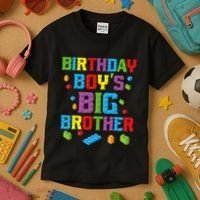 Master Builder Birthday BigBrother Building Blocks Kids T-Shirt thumb 3