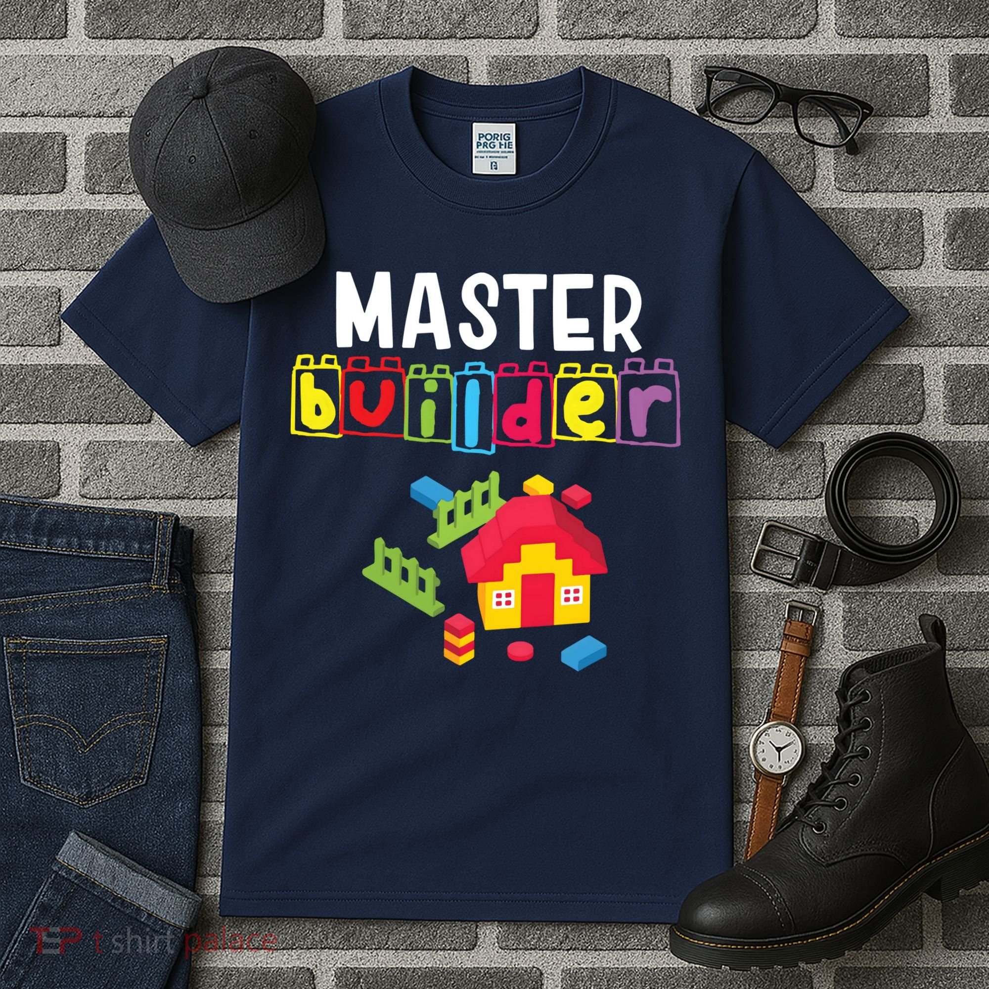 Master Builder Building Blocks Brick Builders Toys Gift Tall T-Shirt