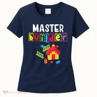 Master Builder Building Blocks Brick Builders Toys Gift Women's T-Shirt thumb 0