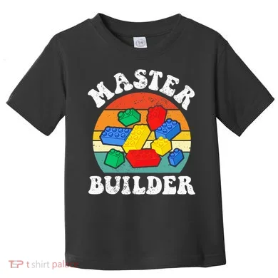Master Builder Building Blocks Brick Toy Master Builder Toddler T-Shirt