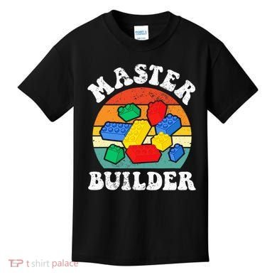 Master Builder Building Blocks Brick Toy Master Builder Kids T-Shirt
