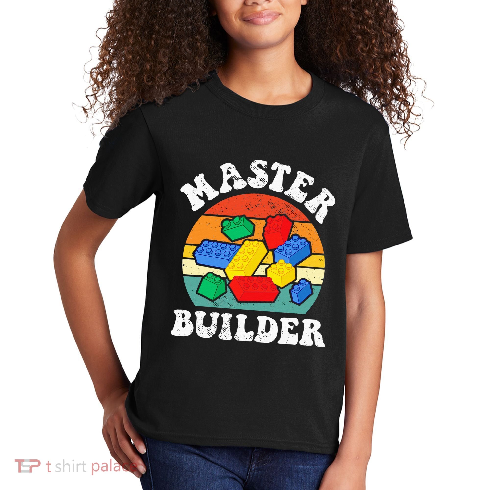 Master Builder Building Blocks Brick Toy Master Builder Kids T-Shirt